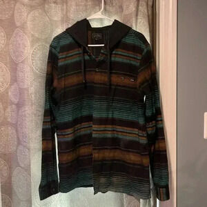 Size medium billabong men’s flannel button up hoodie